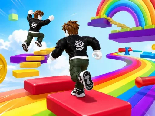 Obby Rainbow Parkour Two Player - 193BET